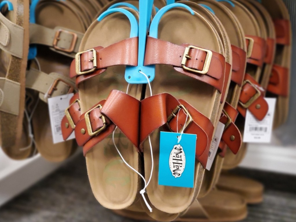 womens brown footbed sandals in store target