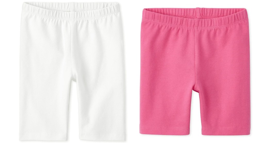 toddler girls white and pink pairs of shorts