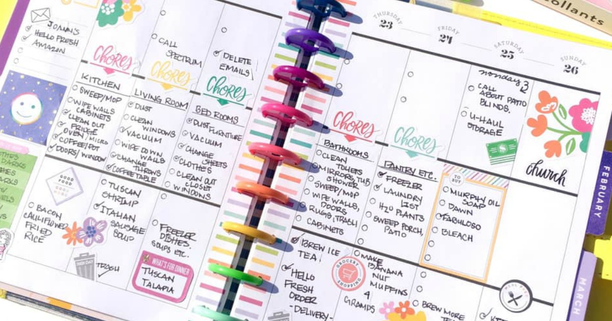 The Happy Planner notebooks with colorful spirals
