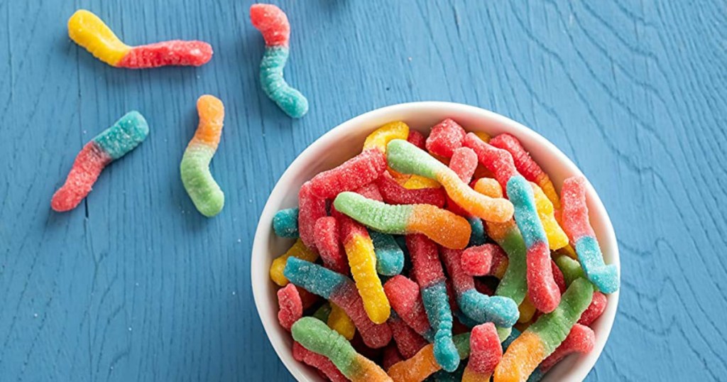bowl of gummy worms