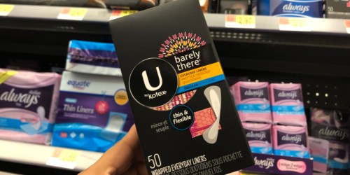 Kotex Liners 50-Count Only 47¢ After Cash Back at Walmart
