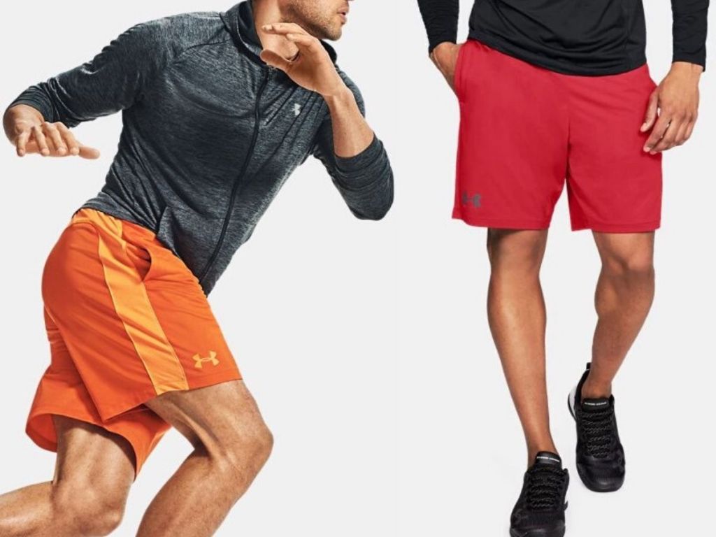 two men wearing athletic shorts 