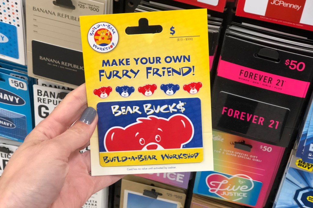 build a bear gift card in hand