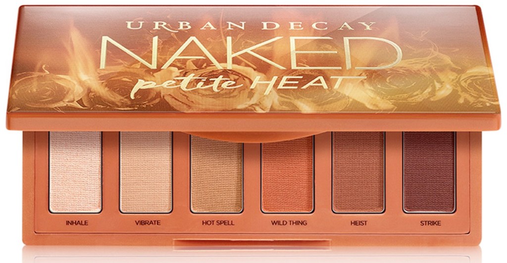 mini urban decay naked heat palette with shades of brown eyeshadows