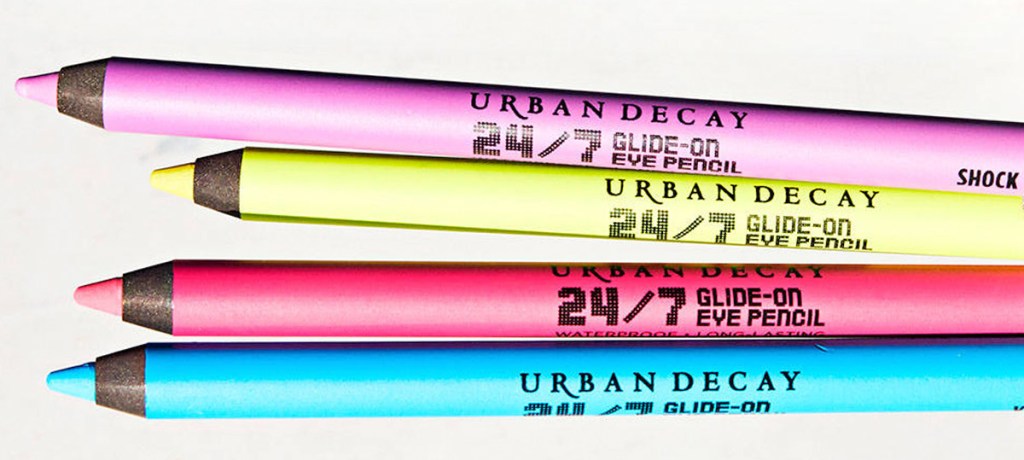 four urban decay eyeliners in neon colors