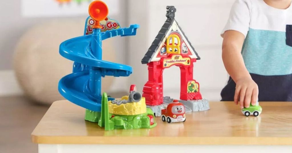 toy firehouse with cars