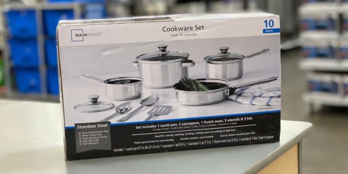 Mainstays 10-Piece Cookware Set w/ Kitchen Tools Only $19.88 on Walmart.com (Regularly $40)