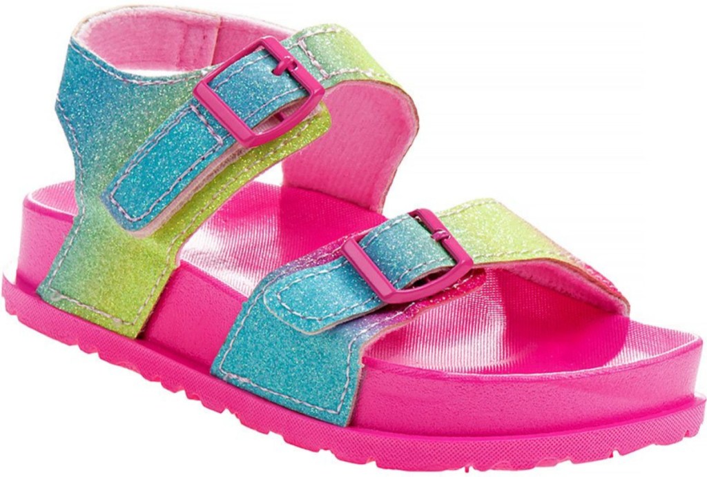 Bright Pink girls' sandals with ankle strap
