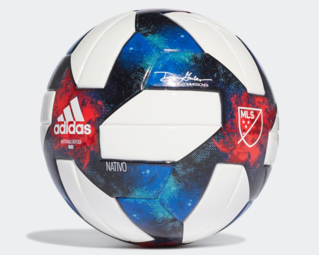 adidas mls mini ball red white and blue