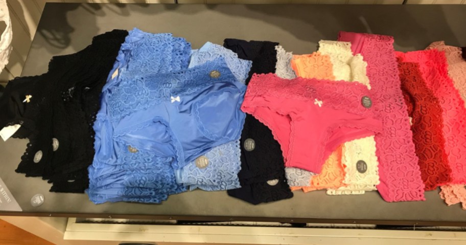 aerie underwear on table