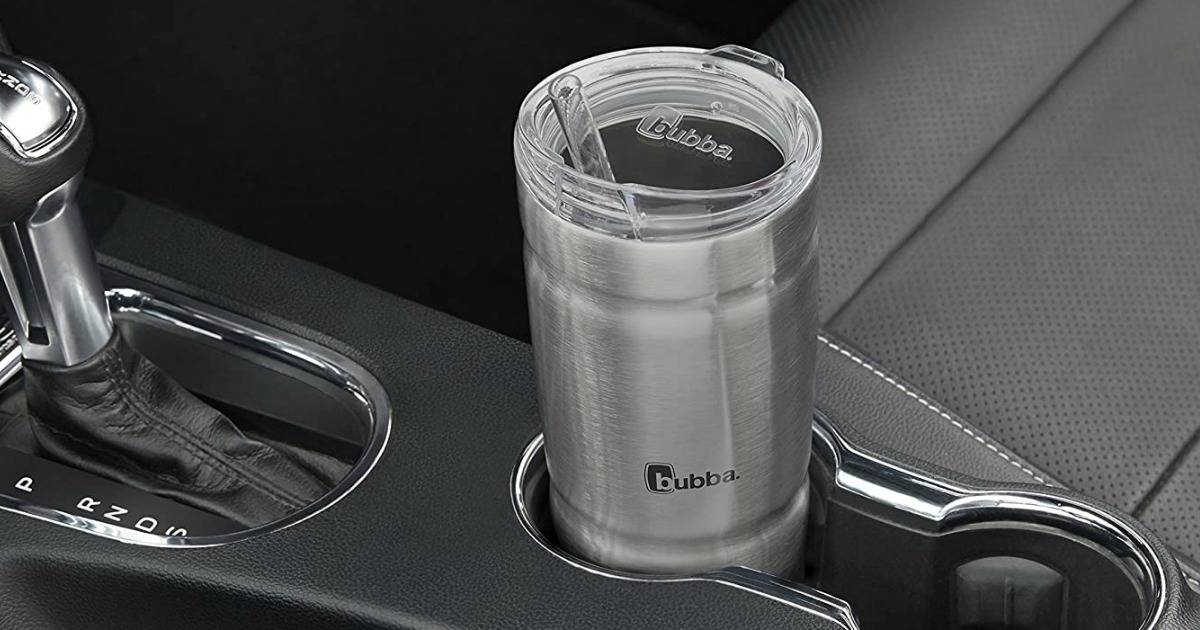 water bottle in car cupholder