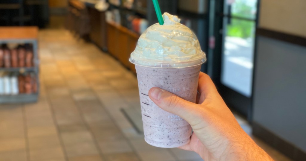 captain crunch frappuccino in hand