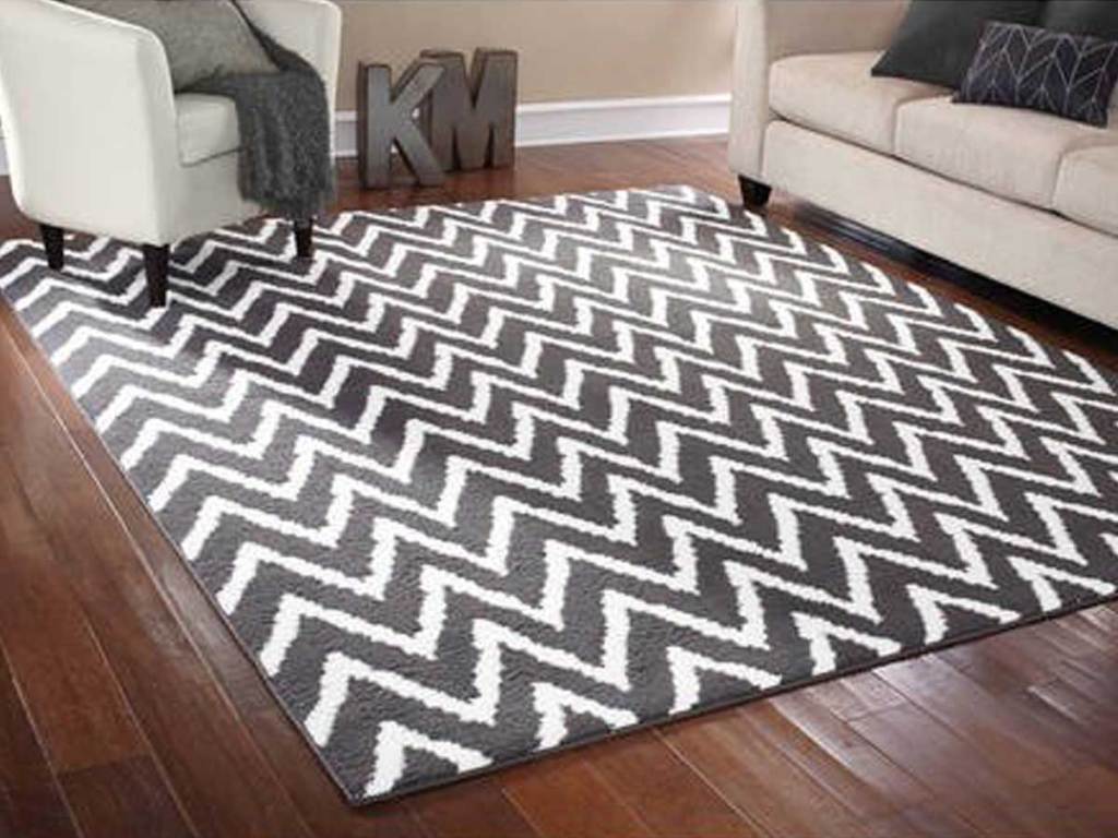 zigzag rug in black and white area rug in living room