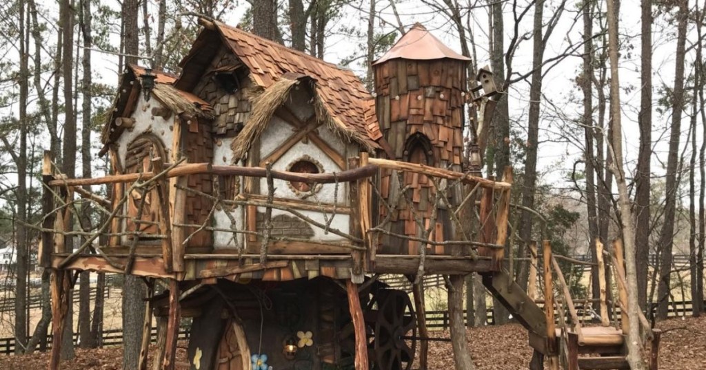 Fairy tale treehouse in the woods