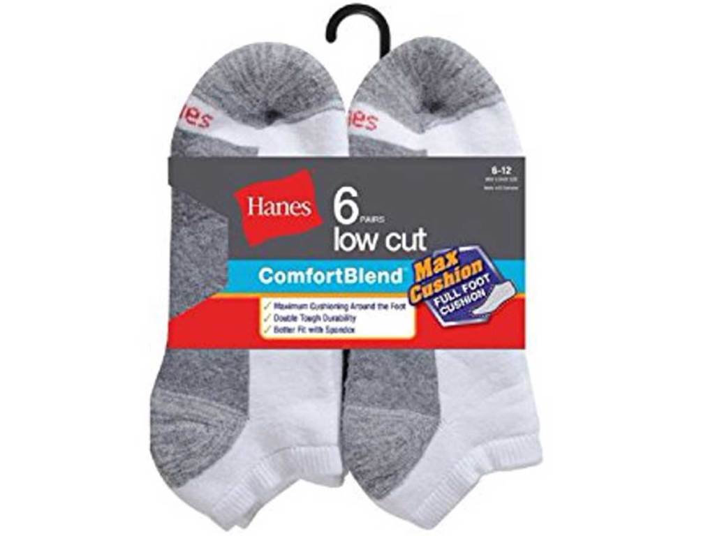 hanes low cut socks 6 pack stock image