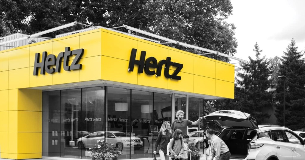 outside of a free-standing Hertz location