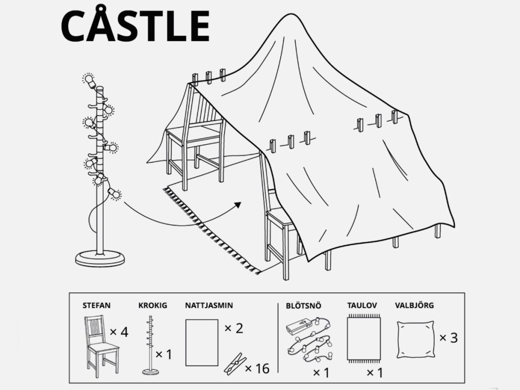visual instructions on how to build a castle fort