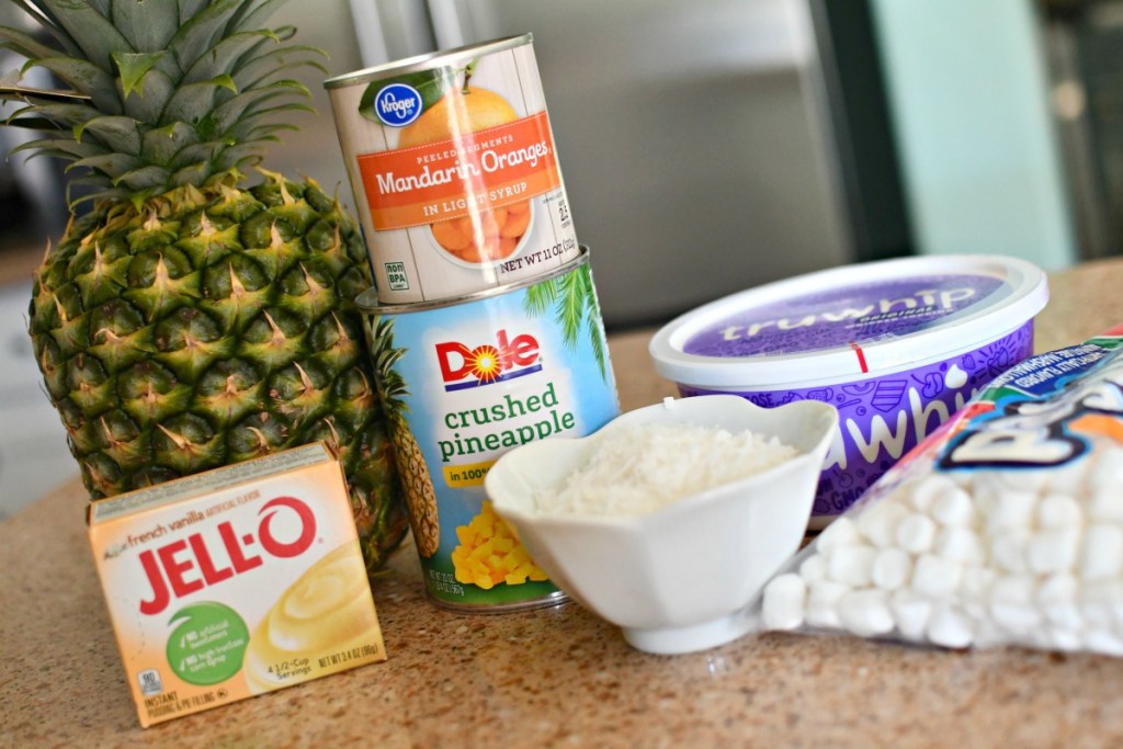 ingredients for pineapple fluff salad