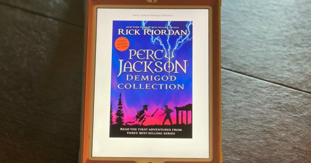 Percy Jackson Demigod ebook shown on ipad