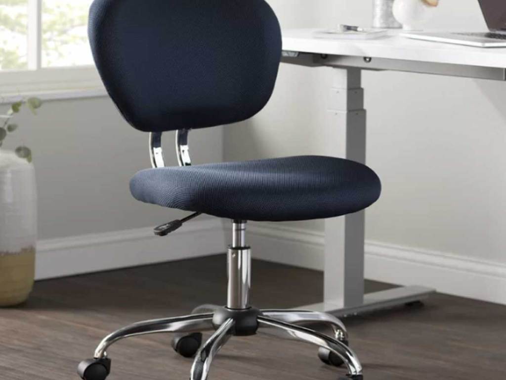 blue mesh office chair