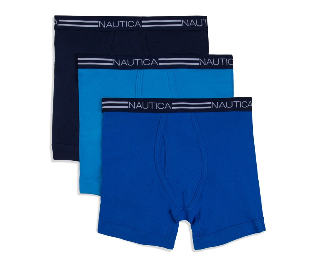 nautica mens classic briefs 3-pack in blue