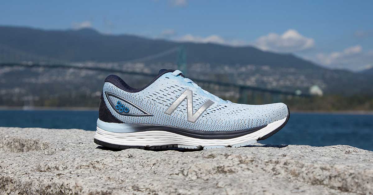 new balance shoe with the mountains in the background