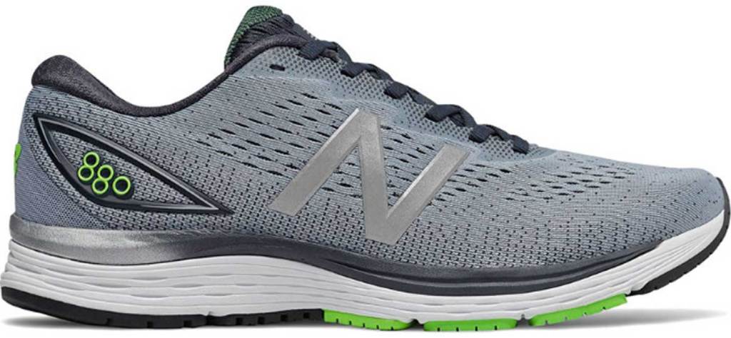 new balance running shoes in grey green