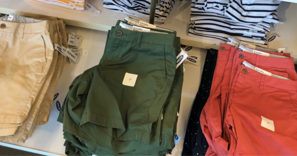 tan green and coral womens old navy shorts