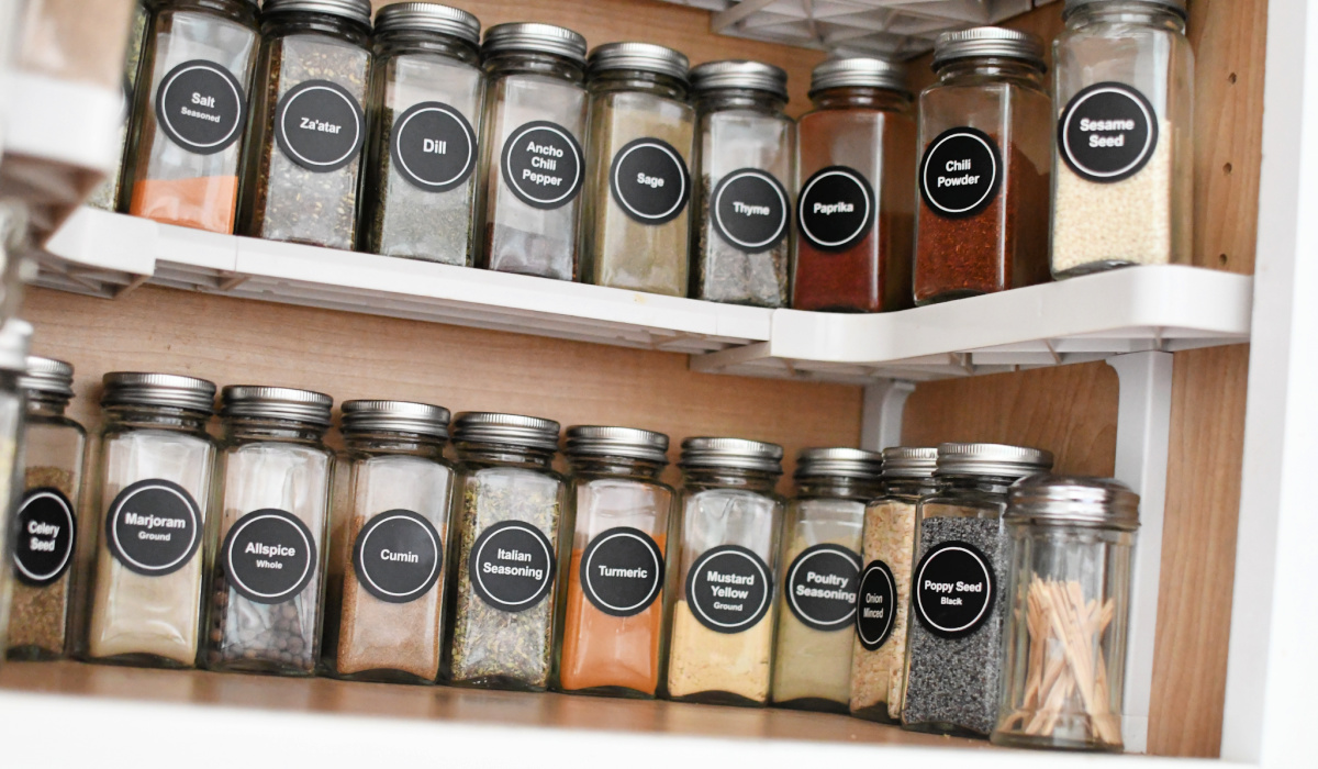 organizing spices spice rack organizer with glass jars