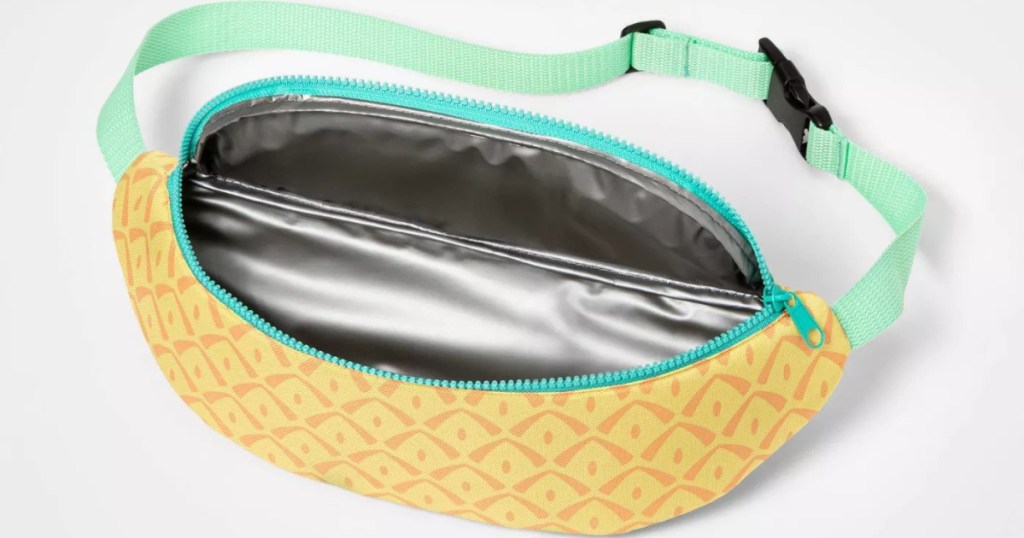 pineapple fanny pack sun squad cooler opened
