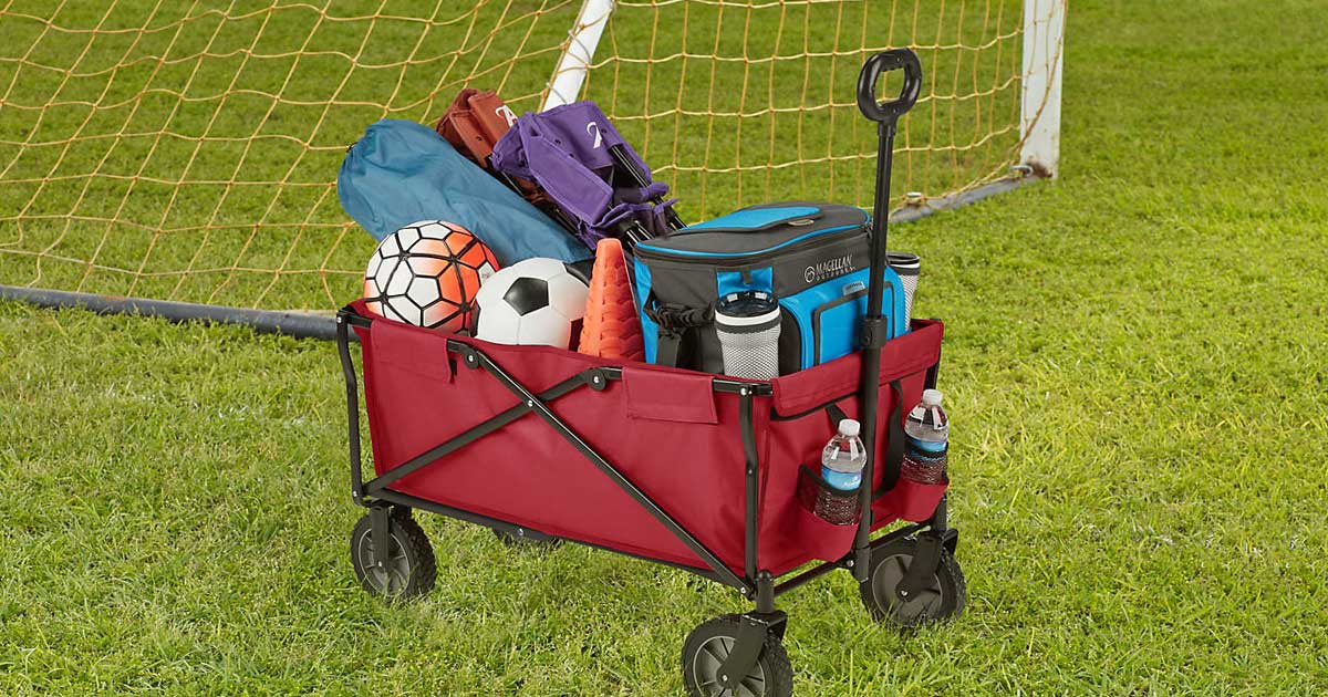 Academy Sports Outdoors Folding Wagon Just 39 99   Red Wagon 