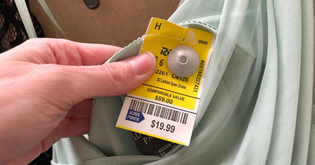 yellow clearance tag at Ross