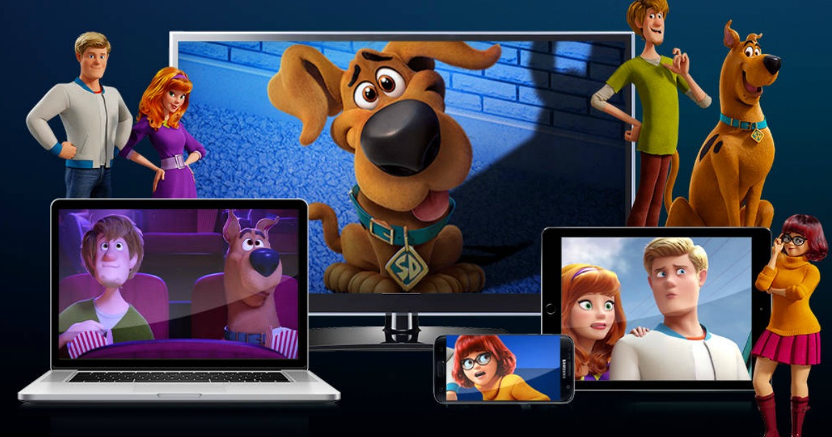 scooby doo movie showing on multiple electronic devices