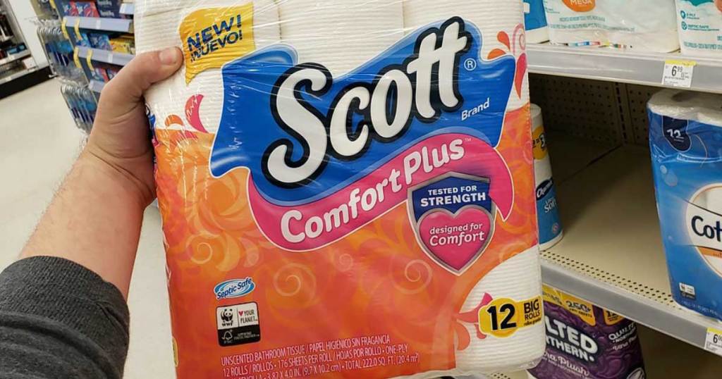 package of scott comfort plus toilet paper rolls