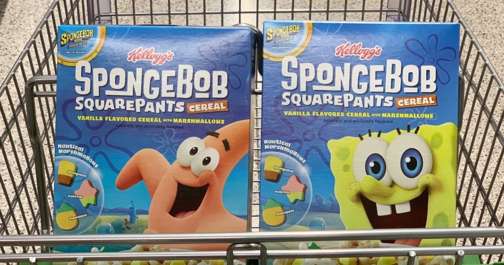 Spongebob cereal in shopping cart