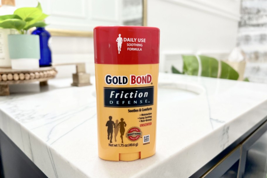 stick of gold bond friction defense on the counter