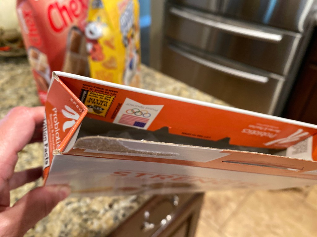 folded box of cereal