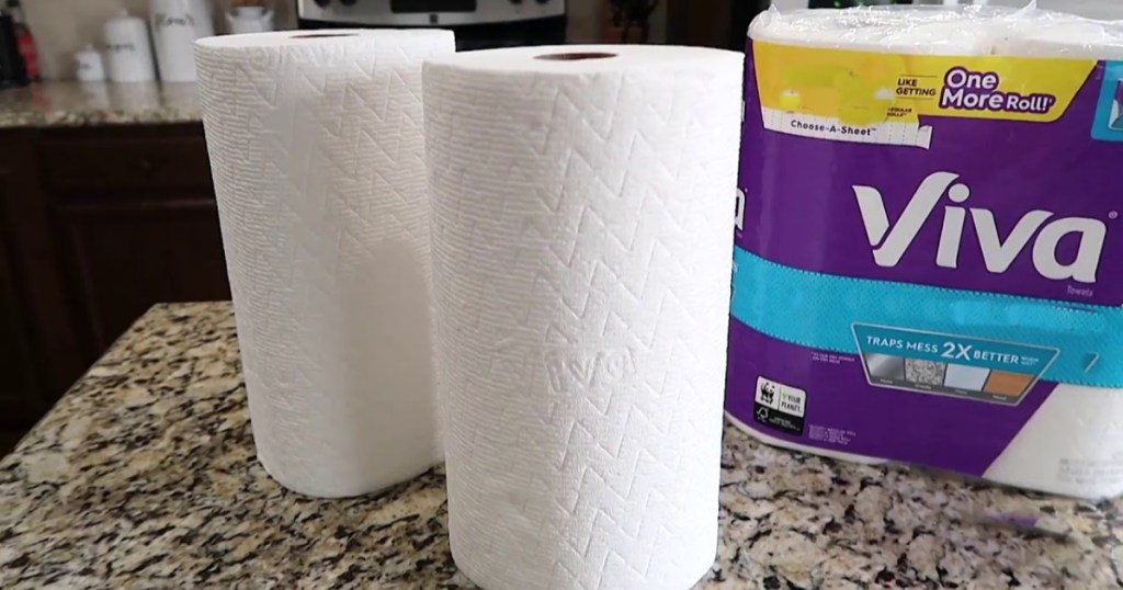 viva paper towels on counter