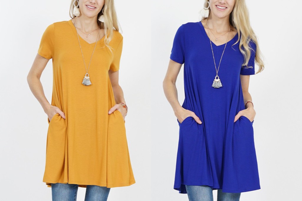vneck tunic on zulily blue and yellow