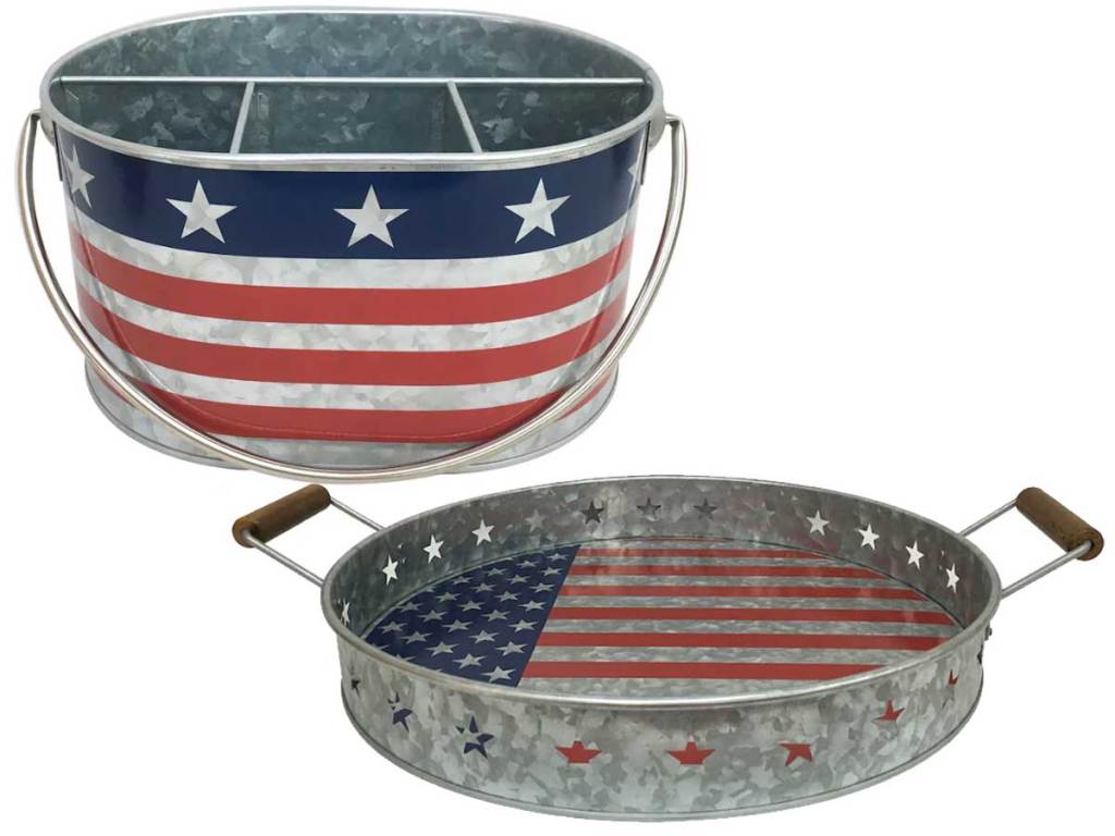 fourth of july silverware caddy and tray