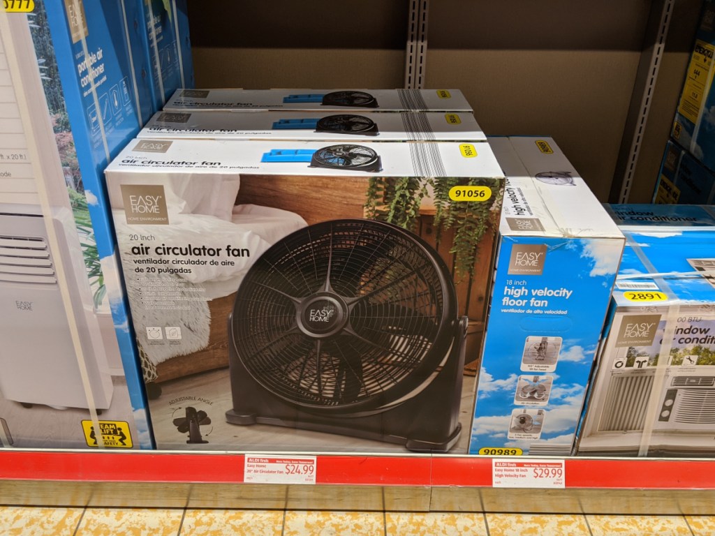 Easy Home Black Air Circulatory Fan on store shelf