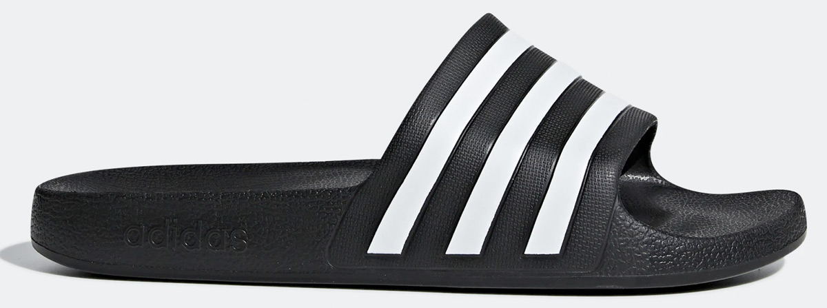 adidas slides white with black stripes