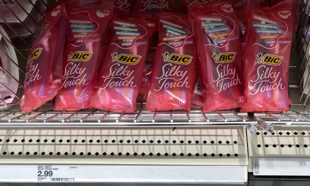 razors in a bin at Target