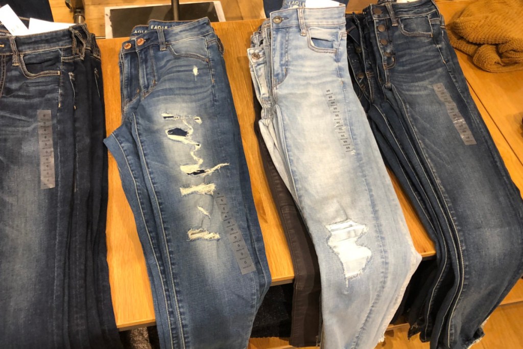 american eagle jeans on display in store