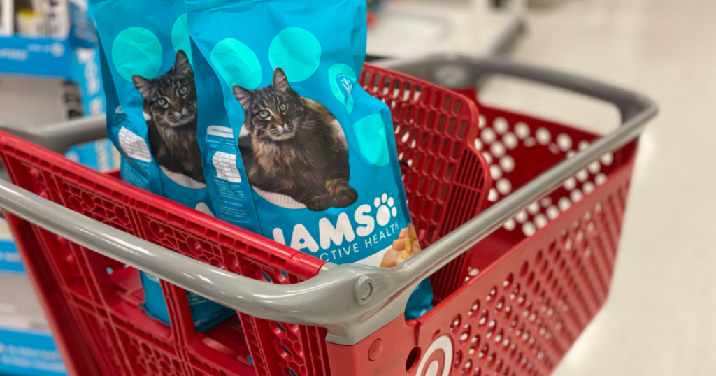 iams dry cat food at target two bags in cart
