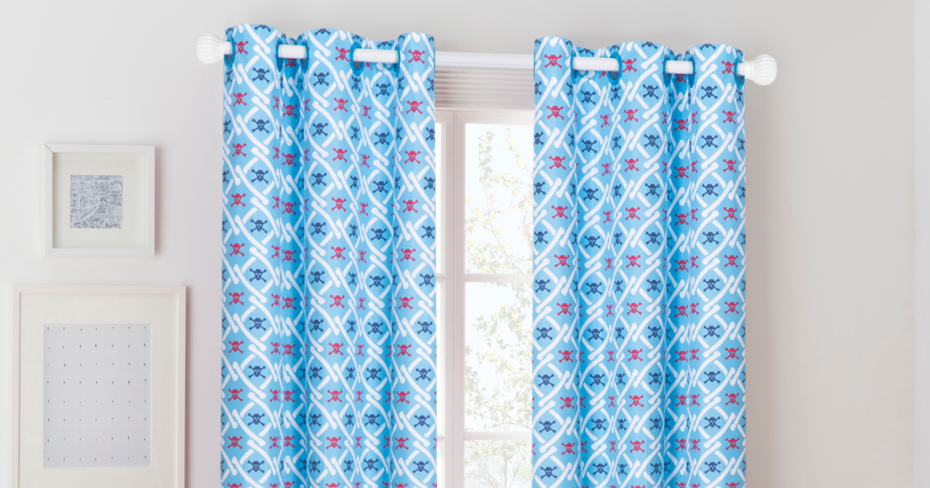 mainstays kids pirate darkening curtains on window