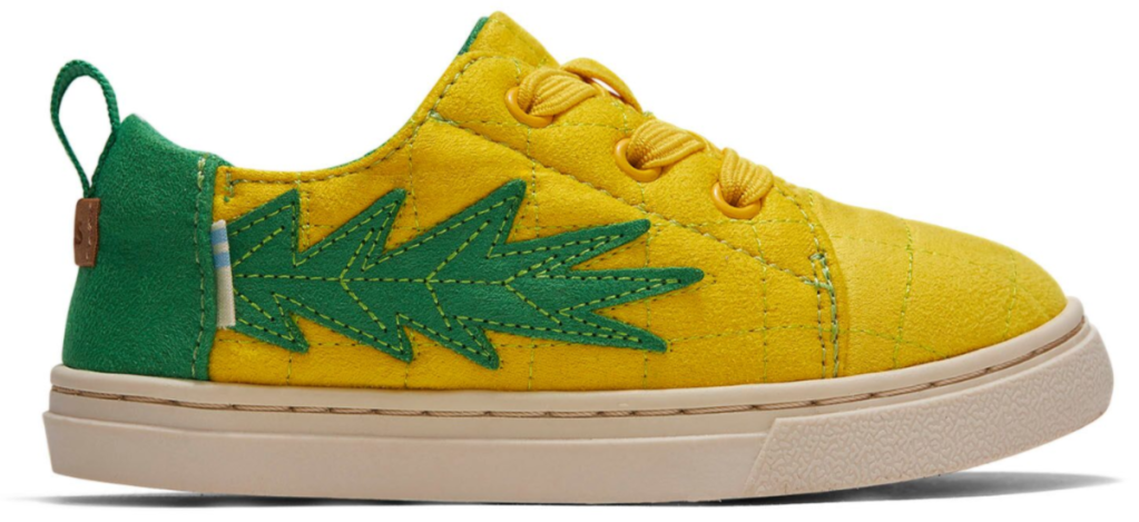 TOMS kids pineapple quilted shoe one shoe side image