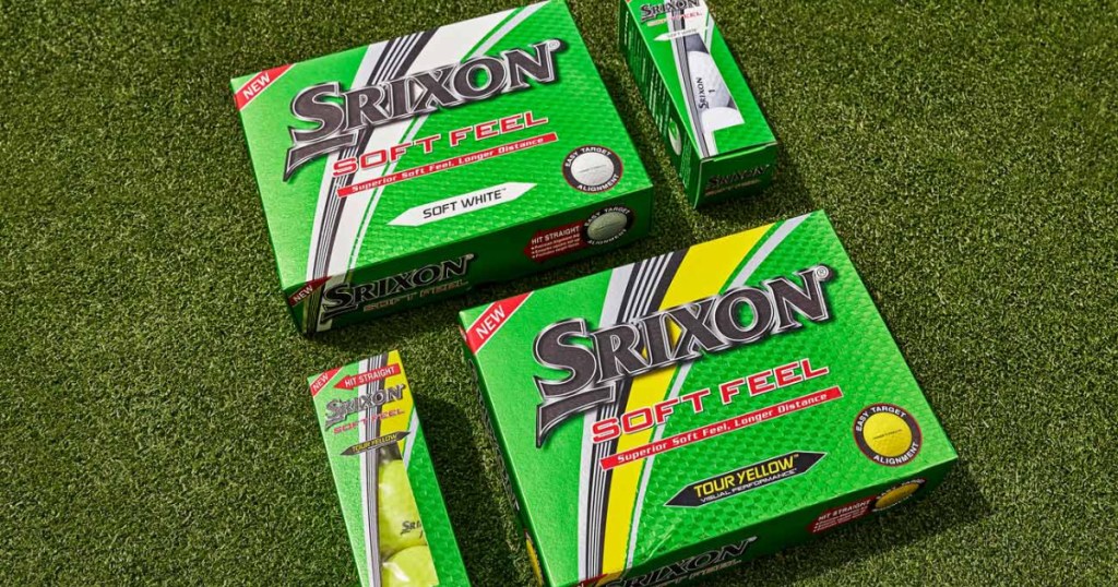 srixon golf balls 12-count two packs on green