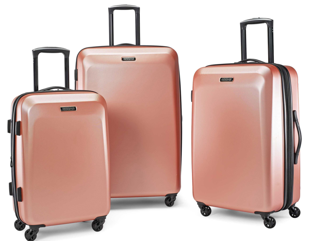 american tourister moonlight collection luggage rose gold 3 piece luggage set