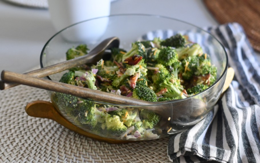 a Broccoli salad with bacon and cheese
